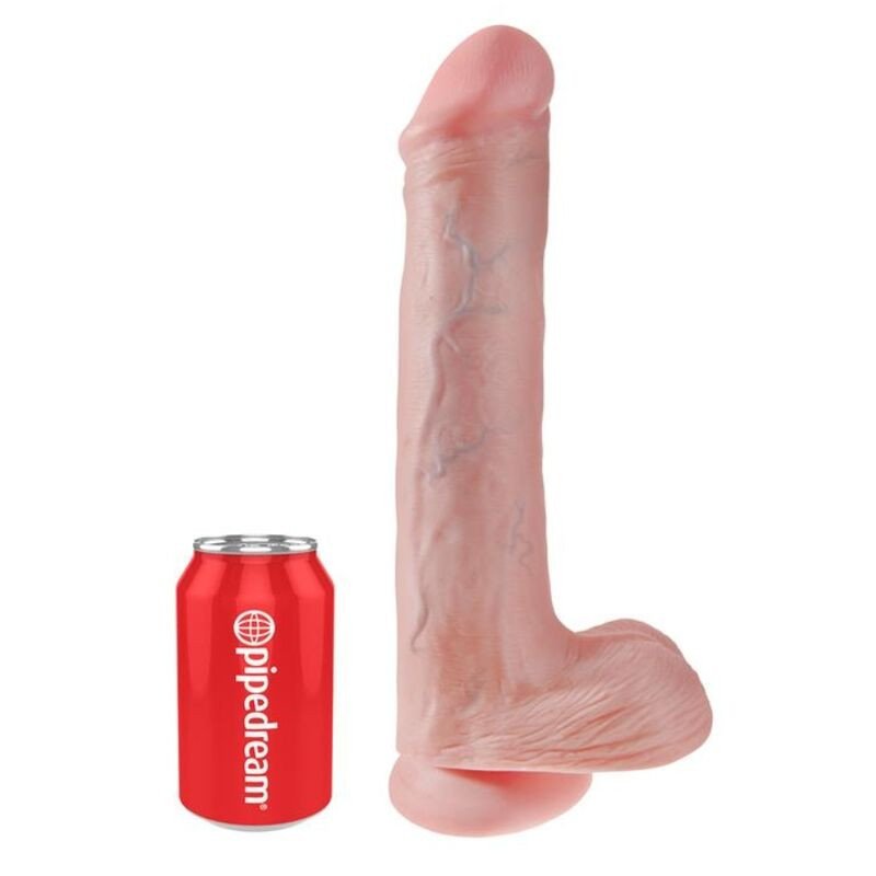 KING COCK - DILDO REALISTA CON TESTÍCULOS Y VENTOSA, 38 CM DE CARNE