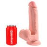 KING COCK PLUS - DILDO REALISTA DE TRIPLE DENSIDAD CON TESTÍCULOS BALANCEADORES, 23 CM DE CARNE