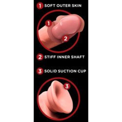KING COCK PLUS - DILDO REALISTA DE TRIPLE DENSIDAD CON TESTÍCULOS BALANCEADORES, 23 CM DE CARNE
