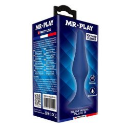 MR PLAY - TAPÓN ANAL DE SILICONA AZUL DELGADO TALLA S