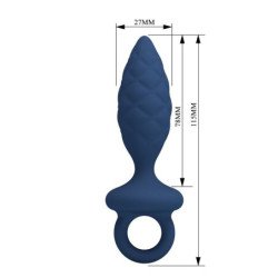 MR PLAY - TAPÓN ANAL TEXTURIZADO CON ANILLO AZUL S