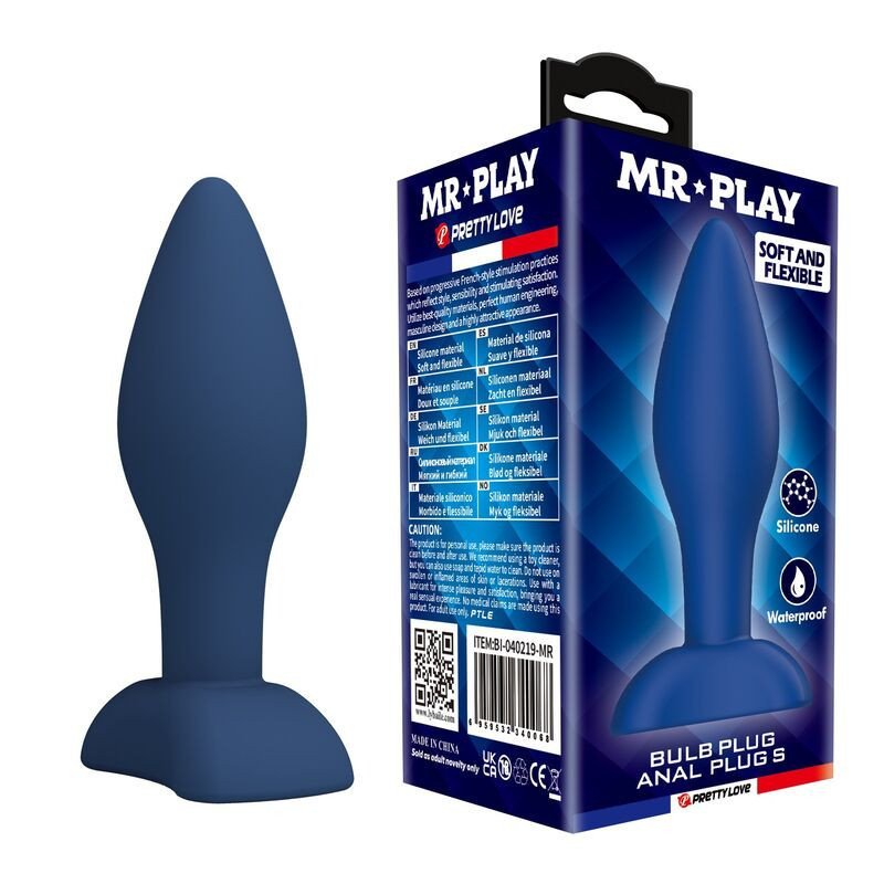 MR PLAY - TAPÓN ANAL DE SILICONA CÓNICO AZUL S