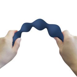 MR PLAY - PERLAS ANALES DE SILICONA AZUL Y TAPÓN ANAL 20,4 CM