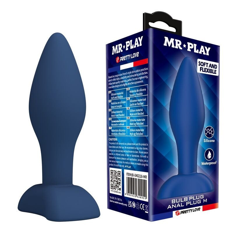 MR PLAY - TAPÓN ANAL DE SILICONA CÓNICO AZUL M