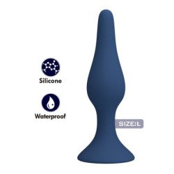 MR PLAY - TAPÓN ANAL DE SILICONA DELGADO AZUL L