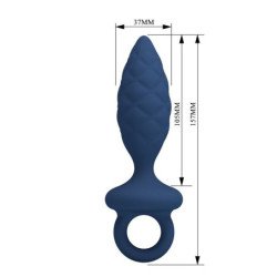 MR PLAY - TAPÓN ANAL TEXTURIZADO CON ANILLO AZUL L