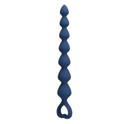 MR PLAY - PERLAS ANALES DE SILICONA AZUL Y TAPÓN ANAL 26,7 CM