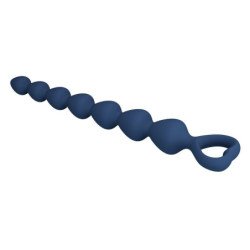 MR PLAY - PERLAS ANALES DE SILICONA AZUL Y TAPÓN ANAL 26,7 CM