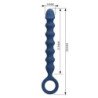 MR PLAY - PERLAS ANALES DE SILICONA AZUL Y TAPÓN ANAL -Ø- 3,4 CM - 28,5 CM