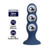 MR PLAY - TAPÓN ANAL CON BOLAS METÁLICAS Y VENTOSA AZUL