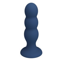MR PLAY - TAPÓN ANAL CON BOLAS METÁLICAS Y VENTOSA AZUL