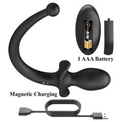 MR PLAY - VIBRADOR ANAL Y PERINEAL INALÁMBRICO CON CONTROL REMOTO, COLOR NEGRO