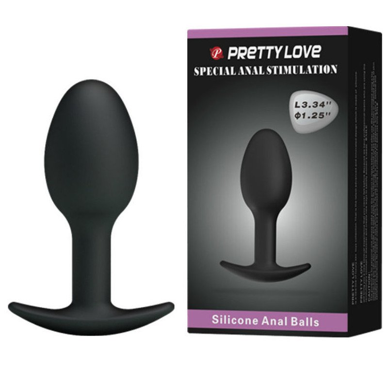 PRETTY LOVE - TAPÓN ANAL DE SILICONA DE 6,5 CM NEGRO