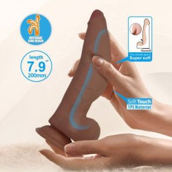 PRETTY LOVE - DILDO FLEXIBLE REALISTA CUTHBERT 20 CM Ø 5 CM TPE MARRÓN