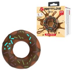 PRETTY LOVE - ANILLO PARA PENE CON FORMA DE SUPER DONA MARRÓN