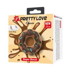 PRETTY LOVE - ANILLO PARA PENE CON FORMA DE SUPER DONA MARRÓN