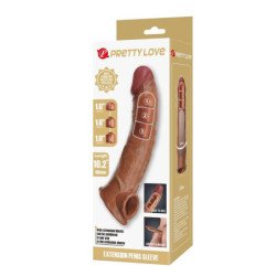 PRETTY LOVE - FUNDA DE EXTENSIÓN DE PENE AJUSTABLE 26 CM Ø 4 CM NATURAL