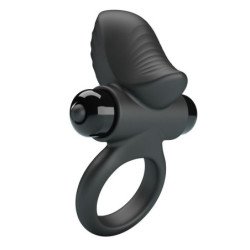 PRETTY LOVE - ANILLO VIBRATORIO PARA PENE ADRIEN, 10 FUNCIONES, NEGRO