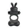 PRETTY LOVE - ANILLO VIBRATORIO PARA PENE CON ESTIMULADOR DE CONEJO, 10 FUNCIONES, NEGRO