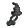 PRETTY LOVE - ANILLO VIBRATORIO PARA PENE CON ESTIMULADOR DE CONEJO, 10 FUNCIONES, NEGRO