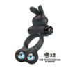 PRETTY LOVE - ANILLO VIBRATORIO PARA PENE CON ESTIMULADOR DE CONEJO, 10 FUNCIONES, NEGRO