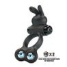PRETTY LOVE - ANILLO VIBRATORIO PARA PENE CON ESTIMULADOR DE CONEJO, 10 FUNCIONES, NEGRO
