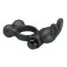 PRETTY LOVE - ANILLO VIBRATORIO PARA PENE CON ESTIMULADOR DE CONEJO, 10 FUNCIONES, NEGRO