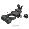 PRETTY LOVE - ANILLO VIBRATORIO PARA PENE CON ESTIMULADOR DE CONEJO, 10 FUNCIONES, NEGRO
