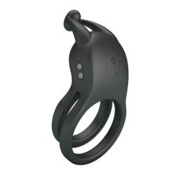 PRETTY LOVE - ANILLO PARA PENE RECARGABLE DE DOBLE VIBRACIÓN GOODWIN NEGRO