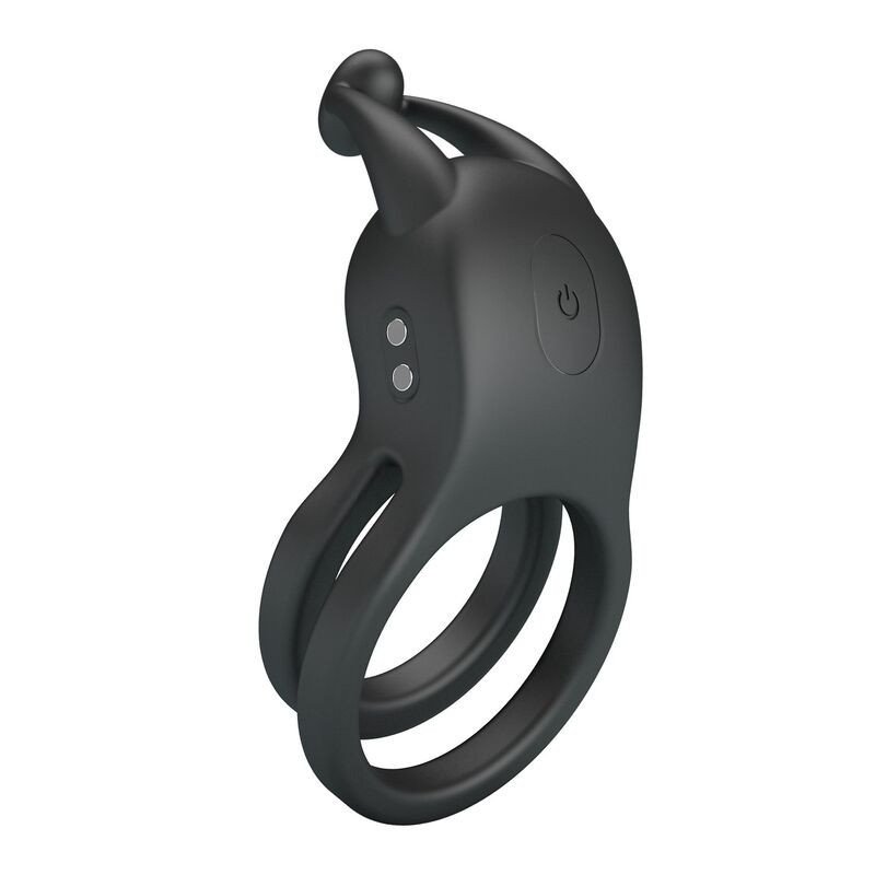 PRETTY LOVE - ANILLO PARA PENE RECARGABLE DE DOBLE VIBRACIÓN GOODWIN NEGRO