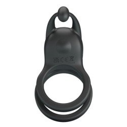 PRETTY LOVE - ANILLO PARA PENE RECARGABLE DE DOBLE VIBRACIÓN GOODWIN NEGRO