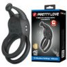 PRETTY LOVE - ANILLO PARA PENE RECARGABLE DE DOBLE VIBRACIÓN GOODWIN NEGRO