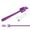 AMOR PRECIOSO - VIBRADOR FLEXIBLE CON FORMA DE CONEJITO, RECARGABLE POR USB, COLOR MORADO