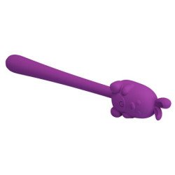 AMOR PRECIOSO - VIBRADOR FLEXIBLE CON FORMA DE CONEJITO, RECARGABLE POR USB, COLOR MORADO