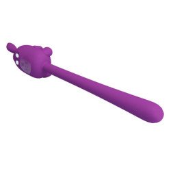 AMOR PRECIOSO - VIBRADOR FLEXIBLE CON FORMA DE CONEJITO, RECARGABLE POR USB, COLOR MORADO