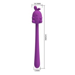 AMOR PRECIOSO - VIBRADOR FLEXIBLE CON FORMA DE CONEJITO, RECARGABLE POR USB, COLOR MORADO