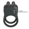 PRETTY LOVE - ANILLO VIBRADOR RECARGABLE PARA PENE SINI, 10 FUNCIONES, NEGRO
