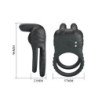 PRETTY LOVE - ANILLO VIBRADOR RECARGABLE PARA PENE SINI, 10 FUNCIONES, NEGRO