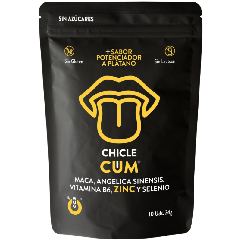 WUG CUM – Chicle funcional con sabor a plátano para aumentar la fertilidad, la vitalidad y la energía masculina.