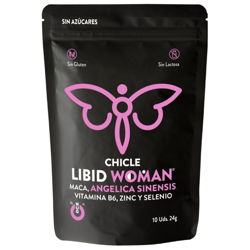 WUG LIBID WOMAN – Chicle funcional con maca, ginseng femenino y zinc para potenciar la vitalidad femenina.