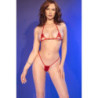 CHILIROSE - CR 4900 MICRO BIKINI ROJO DE DOS PIEZAS CON TIRANTES Y RECORTES - TALLA ÚNICA