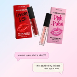 EYE OF LOVE - Brillo labial rojo Crimson Kiss de Matchmaker con efecto voluminizador y feromonas, 8,5 ml.