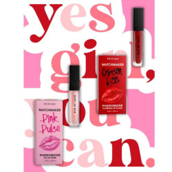 EYE OF LOVE - Brillo labial rojo Crimson Kiss de Matchmaker con efecto voluminizador y feromonas, 8,5 ml.
