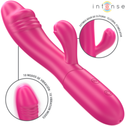 INTENSE - VIBRADOR FLEXIBLE IVY 10 VIBRACIONES CON LENGUA ESTIMULANTE ROSA