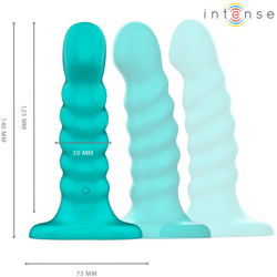 INTENSE - VIBRADOR  BUFFY TALLA S DISEÑO ESPIRAL 10 VIBRACIONES AZUL CONTROL REMOTO