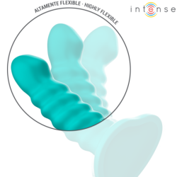 INTENSE - VIBRADOR  BUFFY TALLA S DISEÑO ESPIRAL 10 VIBRACIONES AZUL CONTROL REMOTO