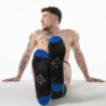 LOCKER GEAR - CALCETINES MILITARES HASTA LA RODILLA - TALLA ÚNICA, AZULES