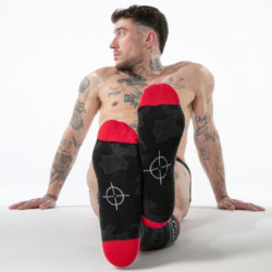 LOCKER GEAR - CALCETINES MILITARES HASTA LA RODILLA ROJOS TALLA ÚNICA