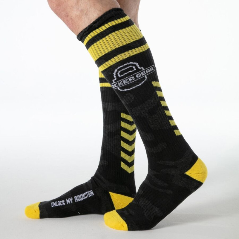 LOCKER GEAR - CALCETINES MILITARES HASTA LA RODILLA, AMARILLOS, TALLA ÚNICA
