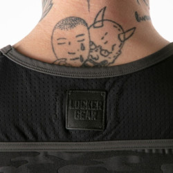 LOCKER GEAR - CAMISETA SIN MANGAS NEGRA CON ACCESO MILITAR COMPLETO, TALLA M